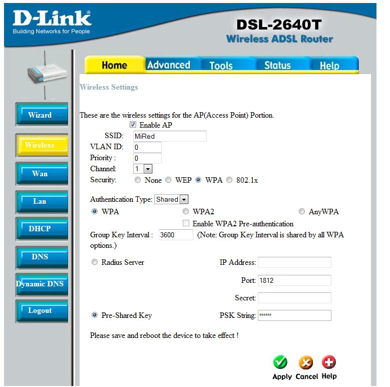 D-Link DSL-2640T Configuración Final